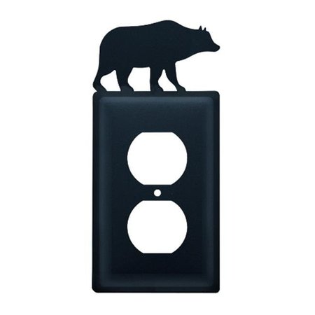 VILLAGE WROUGHT IRON Village Wrought Iron EO-14 Bear Outlet Cover-Black EO-14